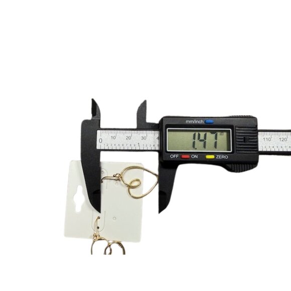 3-Pair Gold Tone Earrings Set – Hearts & Hoops - Picture 6 of 8